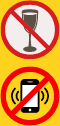 No drink / no mobile signs